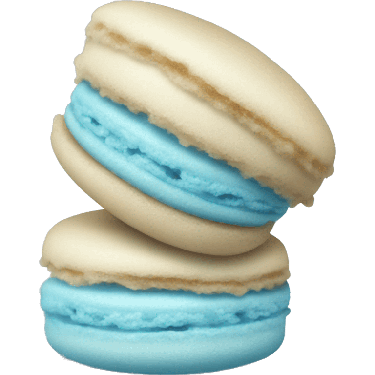 Realistic baby blue macaroon emoji