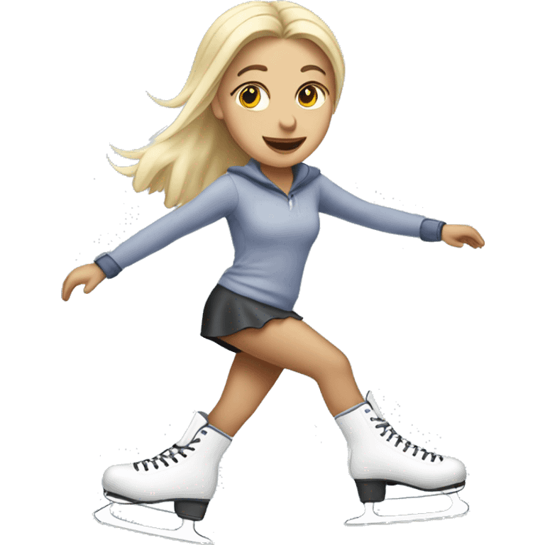 Blonde girl ice skating emoji