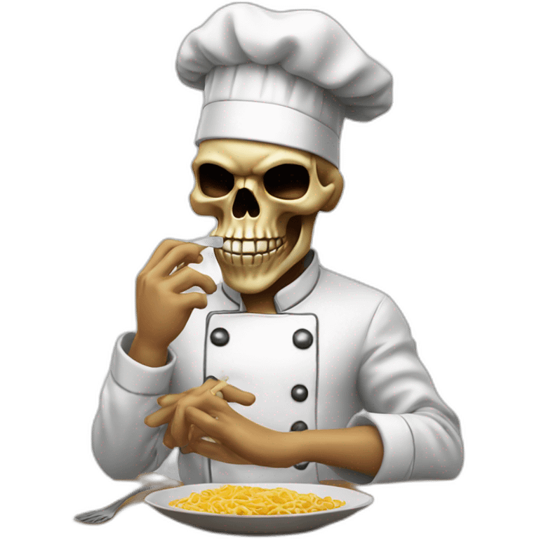 Skull chef blowing kiss emoji