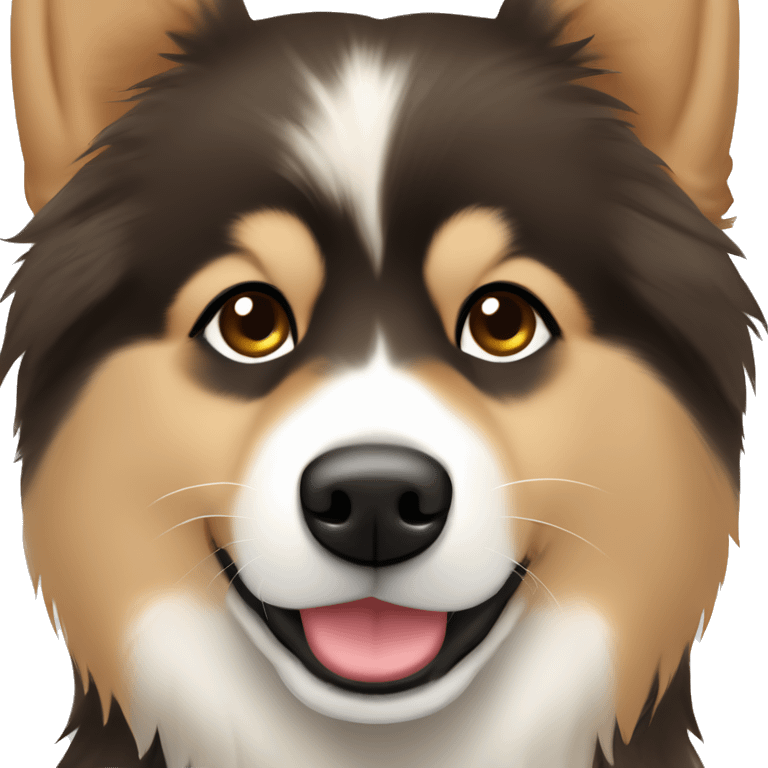 Finnish Lapphund brown. his nose is dark brown and black spotted emoji