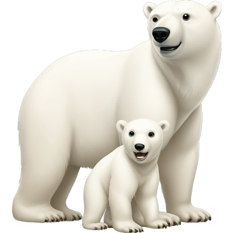 Polar bear mama and baby  emoji