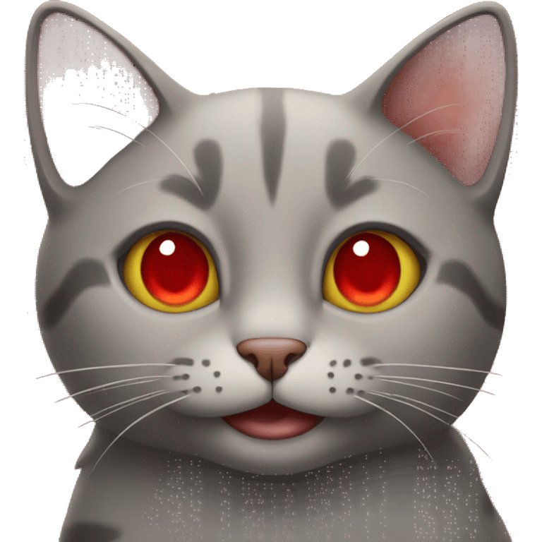 cat with red eyes and smile emoji