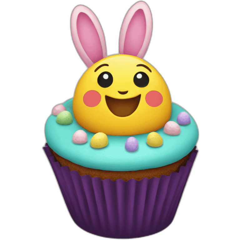 Happy Easter cupcake emoji