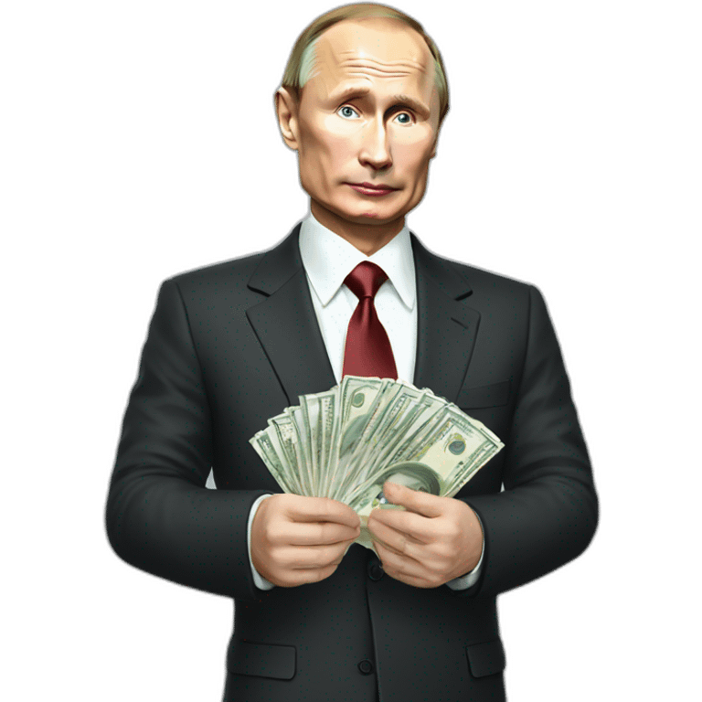 Vladimir Putin holding money emoji