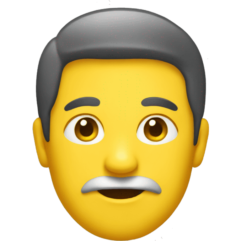 Flat face yellow emoji