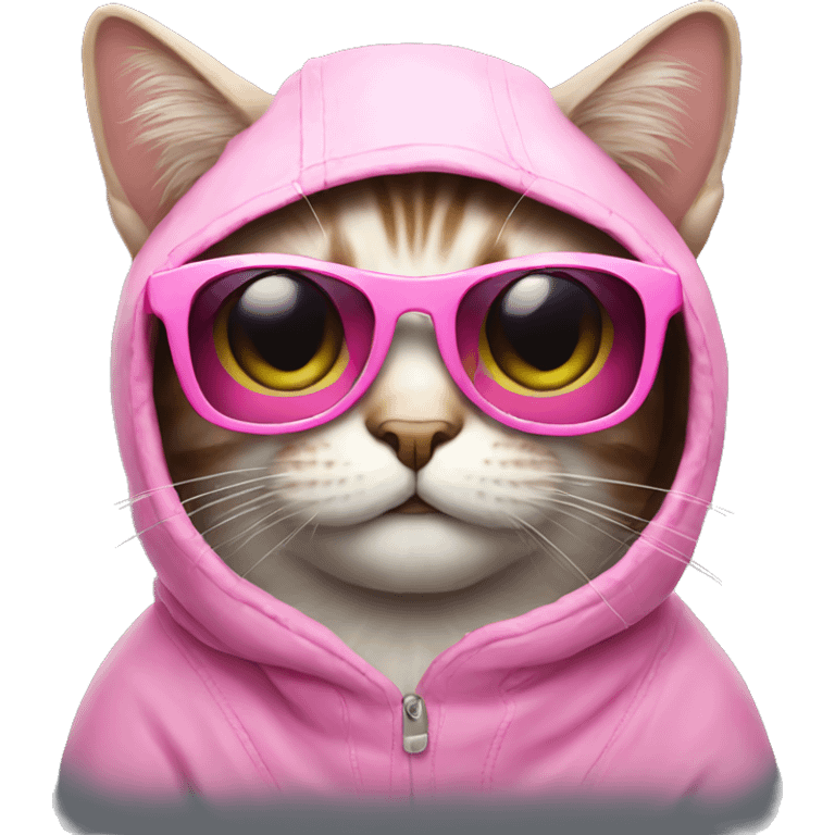 Cat with pink sunglasses emoji