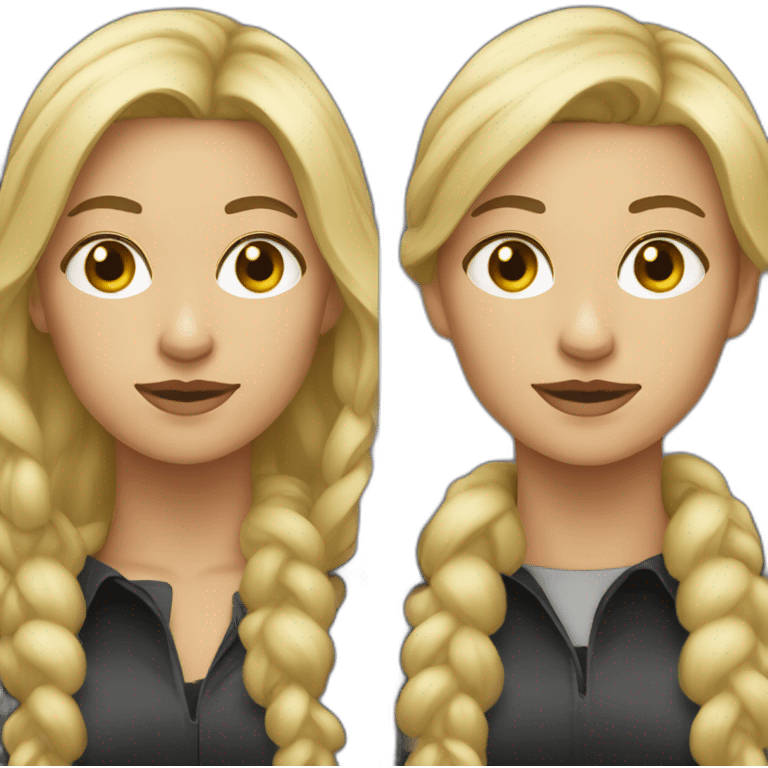 blonde woman with two black cags emoji