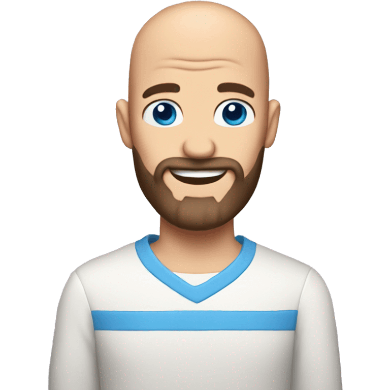 bald man with beard blue eyes birthday cake emoji