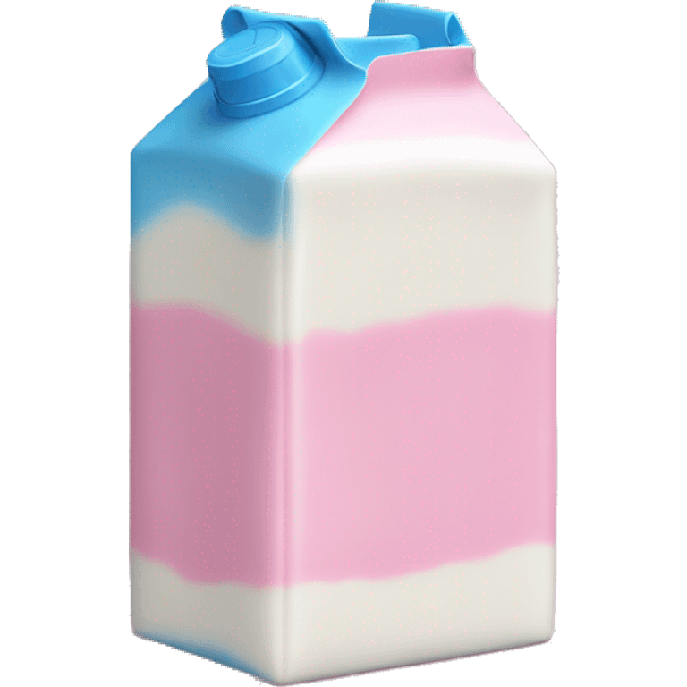 Realistic pink and blue milk carton isolated  emoji