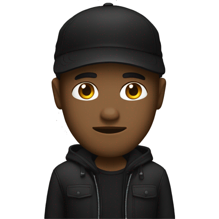 cool guy in black emoji