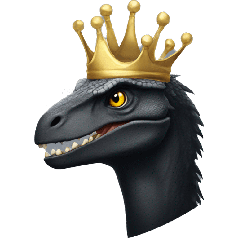 indoraptor with a gold crown on its head emoji