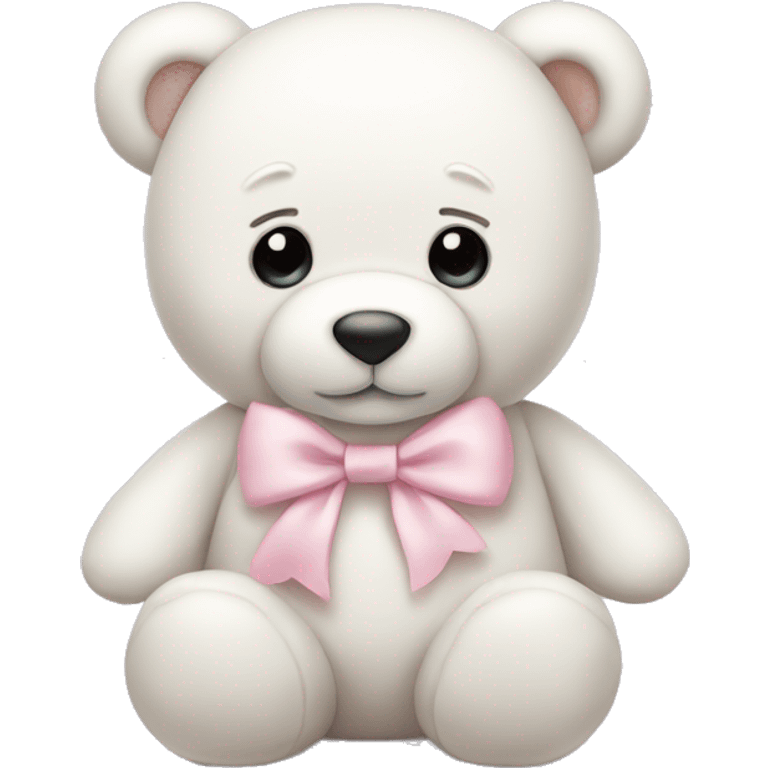 White teddy bear with light pink bow emoji