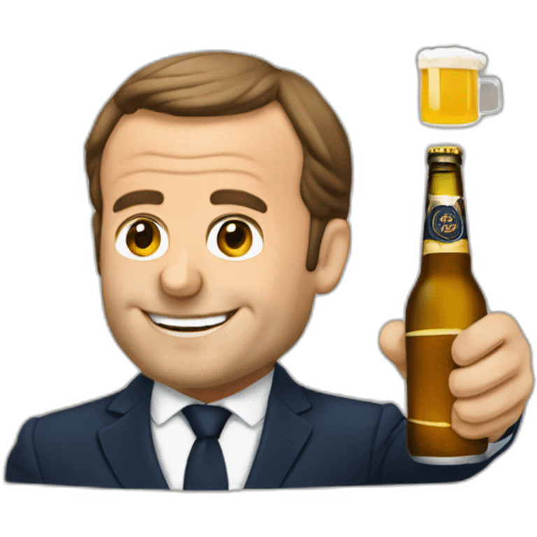 macron qui boit une biere emoji