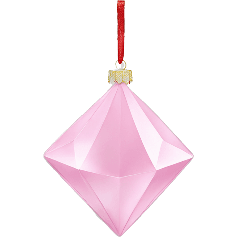 Pastel pink diamond shaped Christmas ornament  emoji