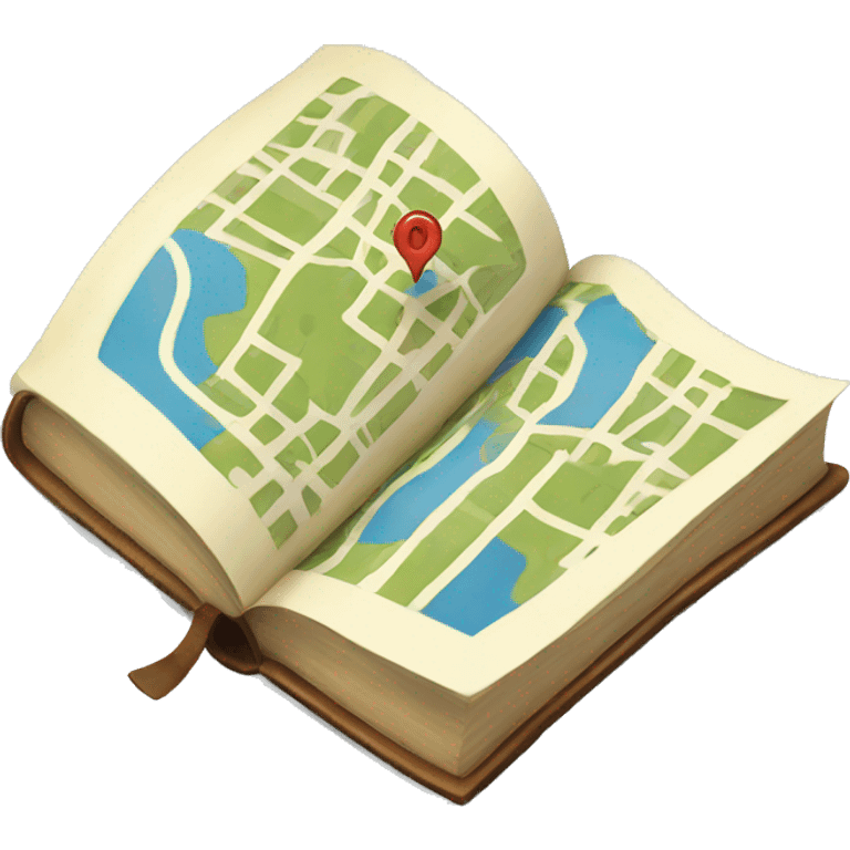 map pin in an open book emoji