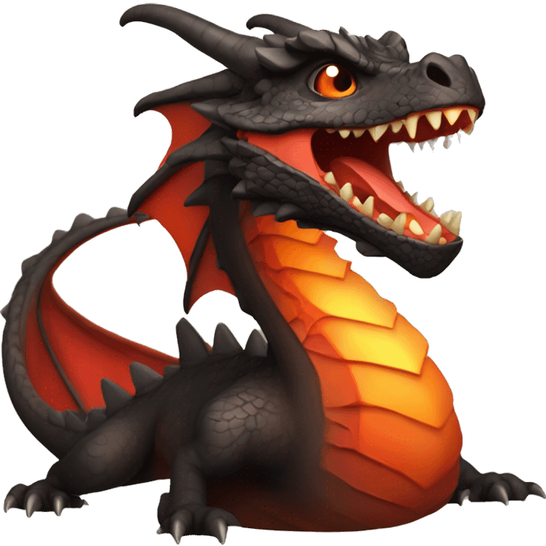  Legendary Cool Brown-Black-Red-Orange-gradient Volcano Dragon emoji