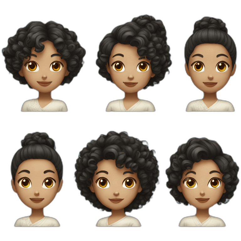 a girl,curly hair,Classical Chinese Women emoji