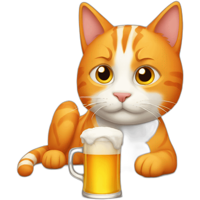 orange-cat-drinking-beer emoji