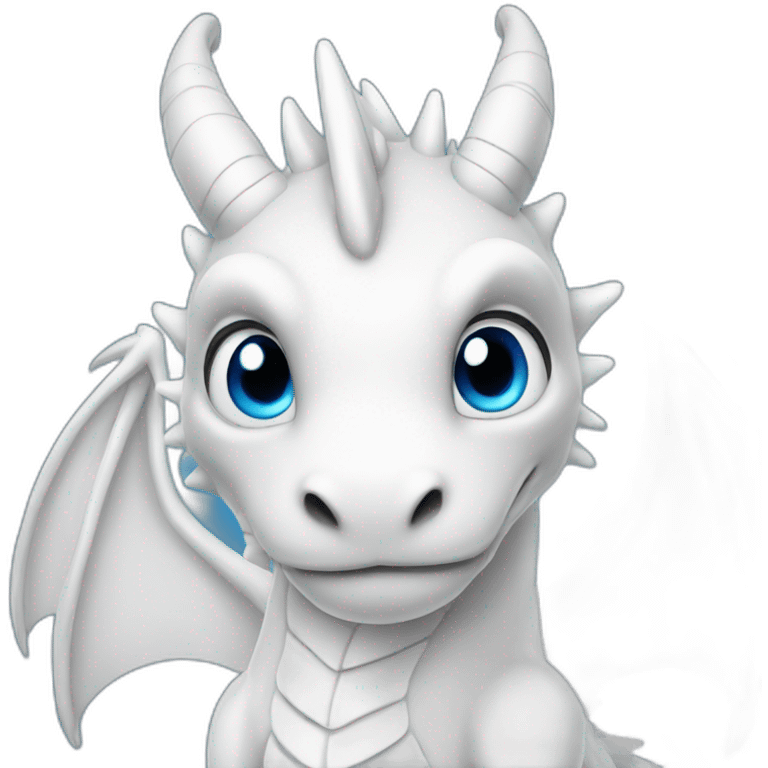 White Dragon with a Blue eyes emoji