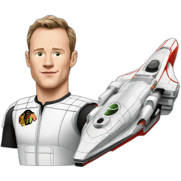 Fancy disco futuristic Jonathan Toews in spaceship emoji