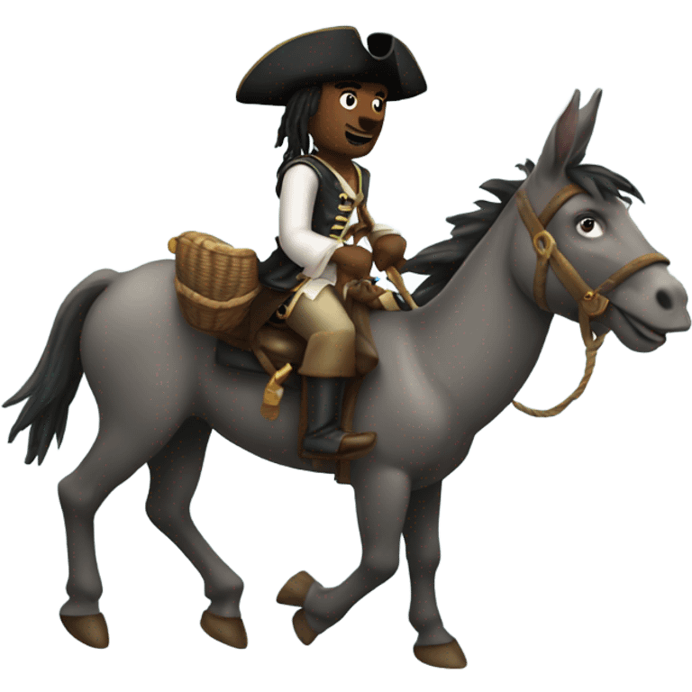 Pirate riding a donkey  emoji