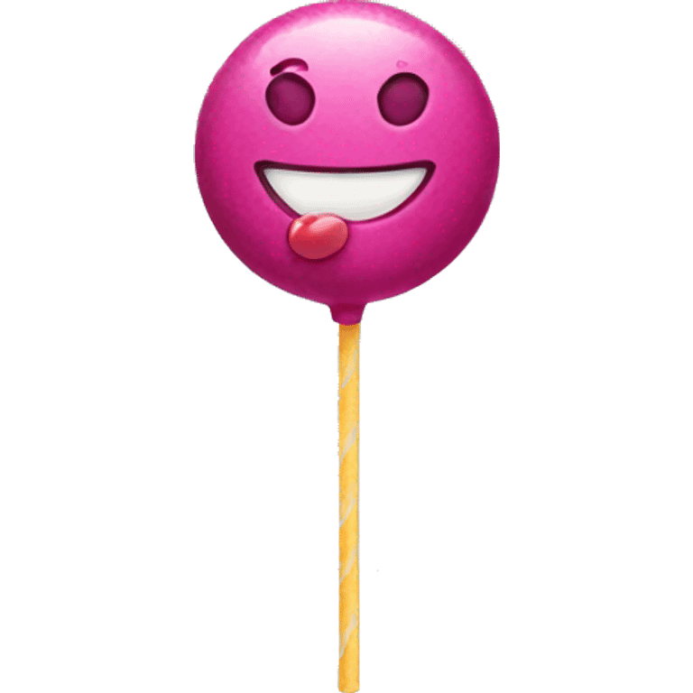 Emoji holding a lollipop emoji