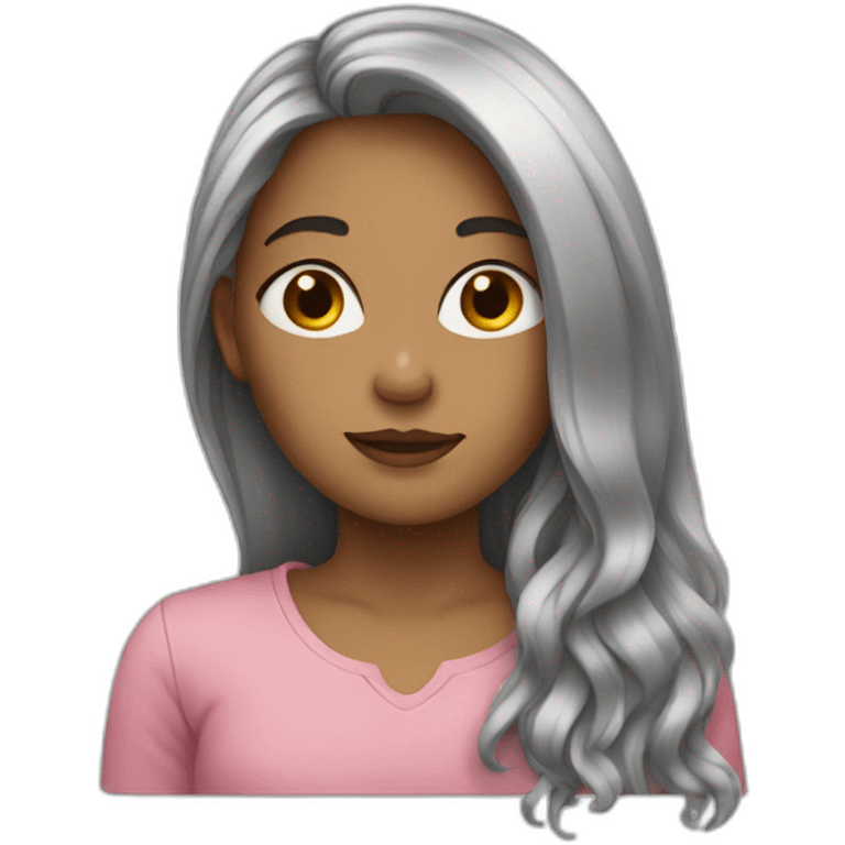 Girl with long hair  emoji