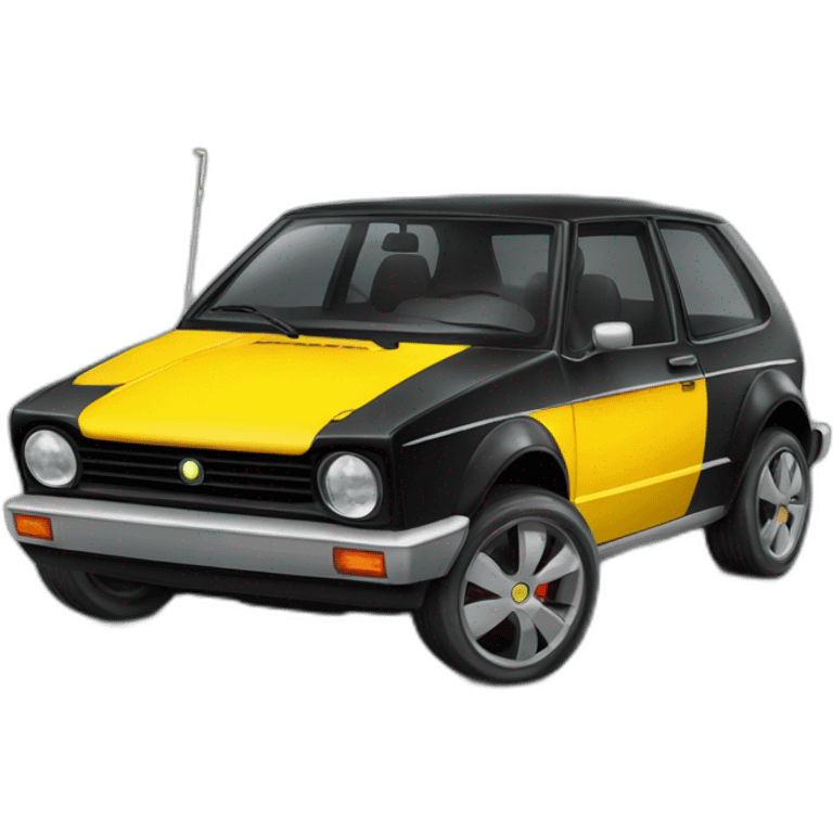 golf 2 noir avec les feu jaune emoji