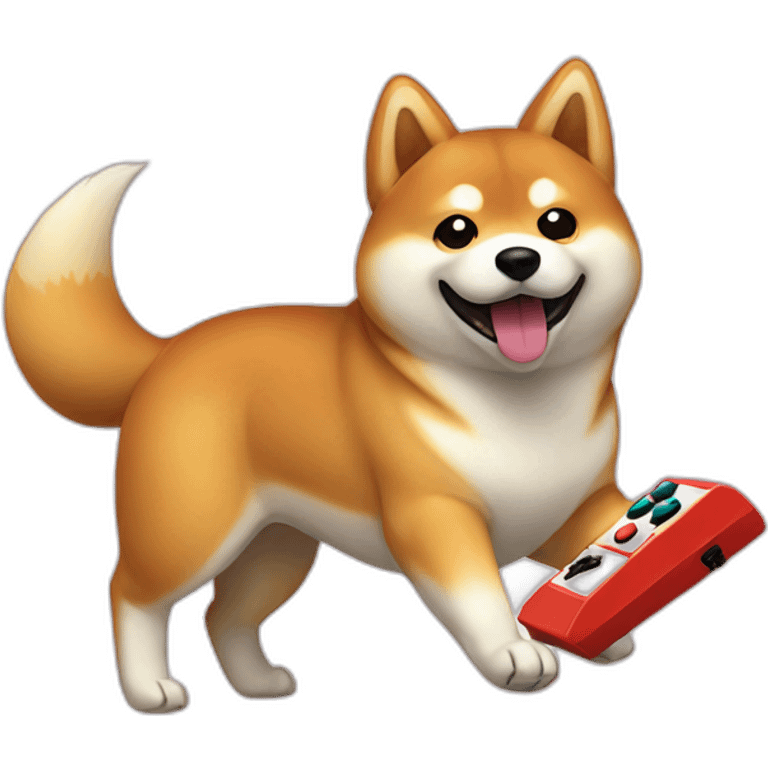 shiba inu playing nintendo emoji