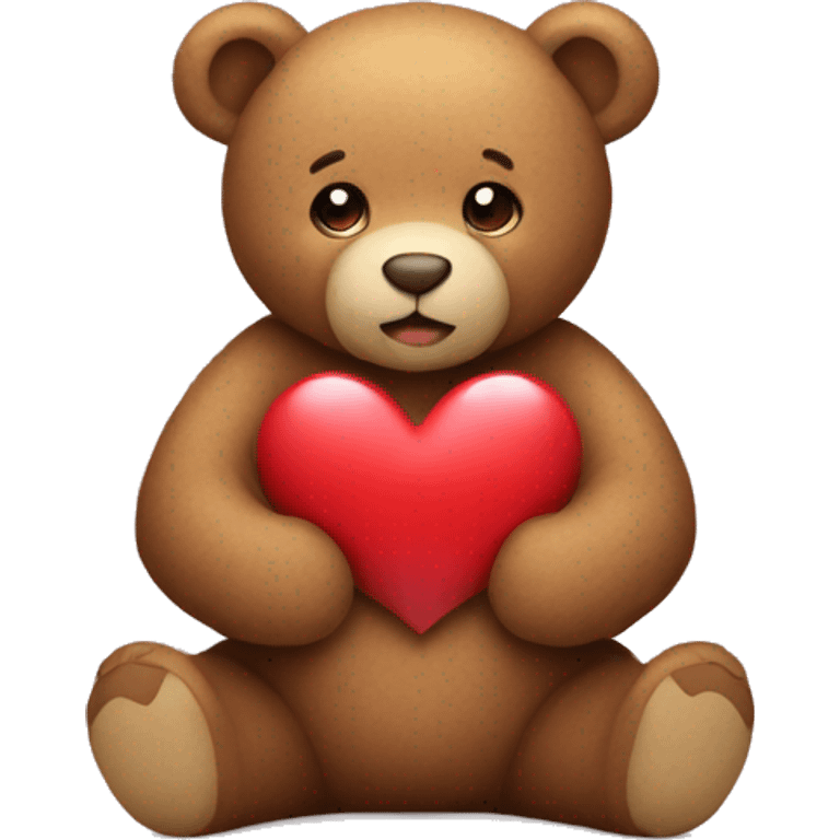 A teddy bear holding a heart in its hands  emoji