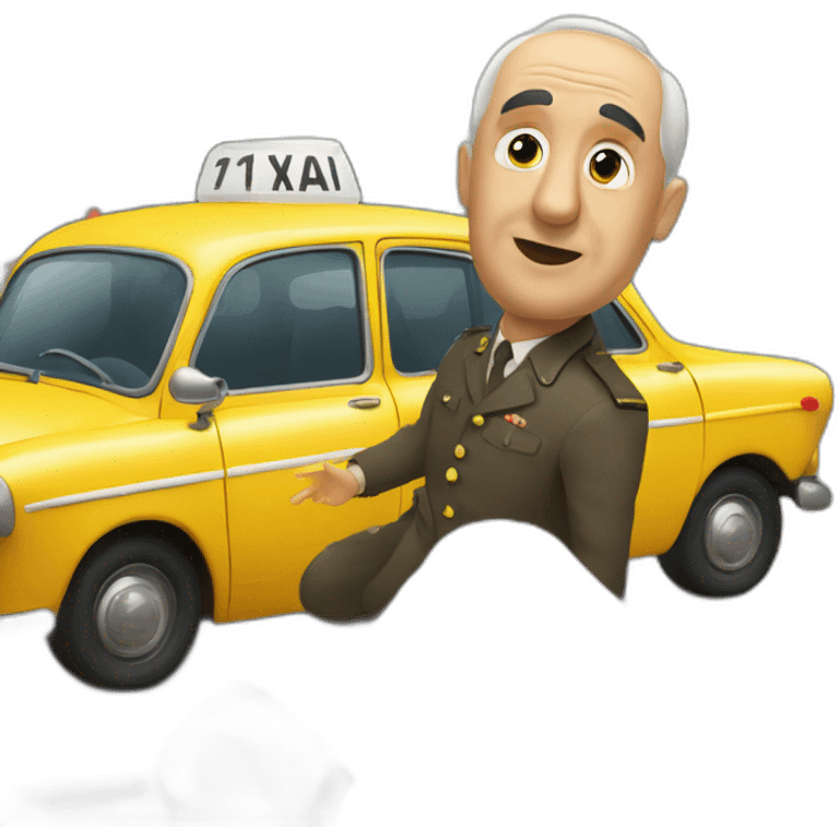 Francisco Franco stopping a taxi emoji