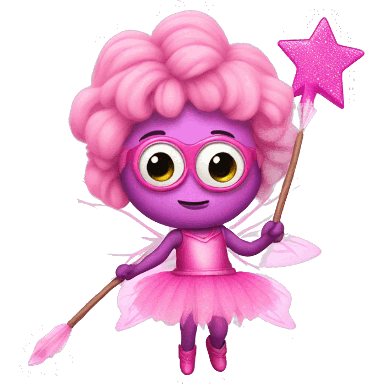 pink fairy minion with pink wand and tutu emoji