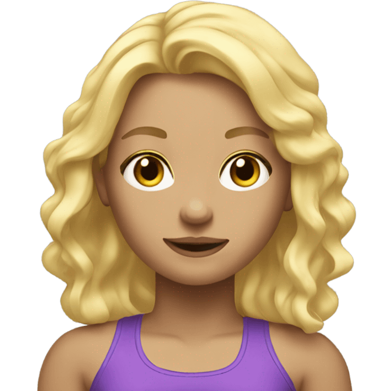 Gym blond hair girl emoji