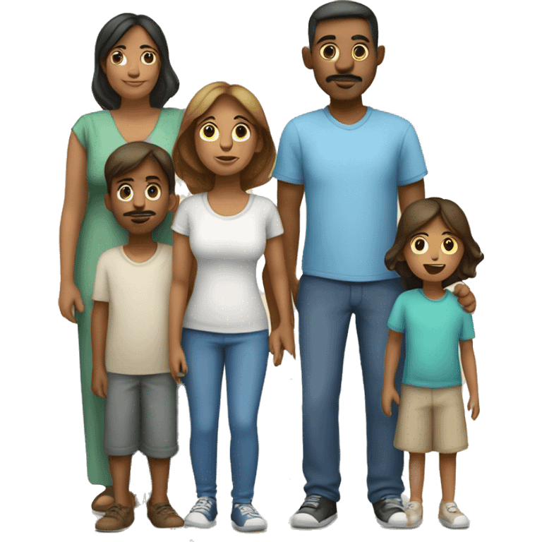 familia de papa, mama y dos niños emoji