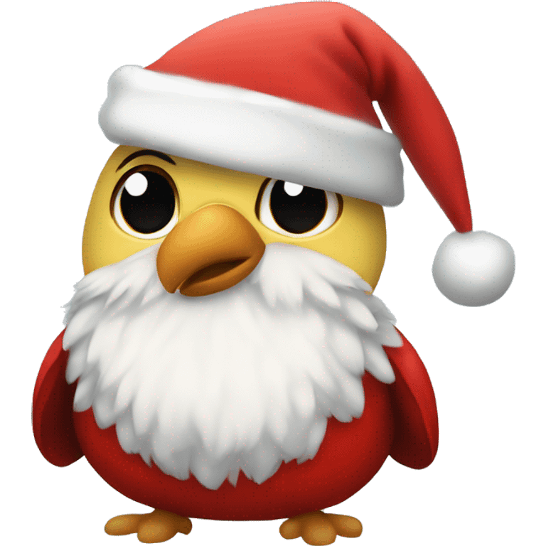 Cute little bird dressed like Santa Claus  emoji