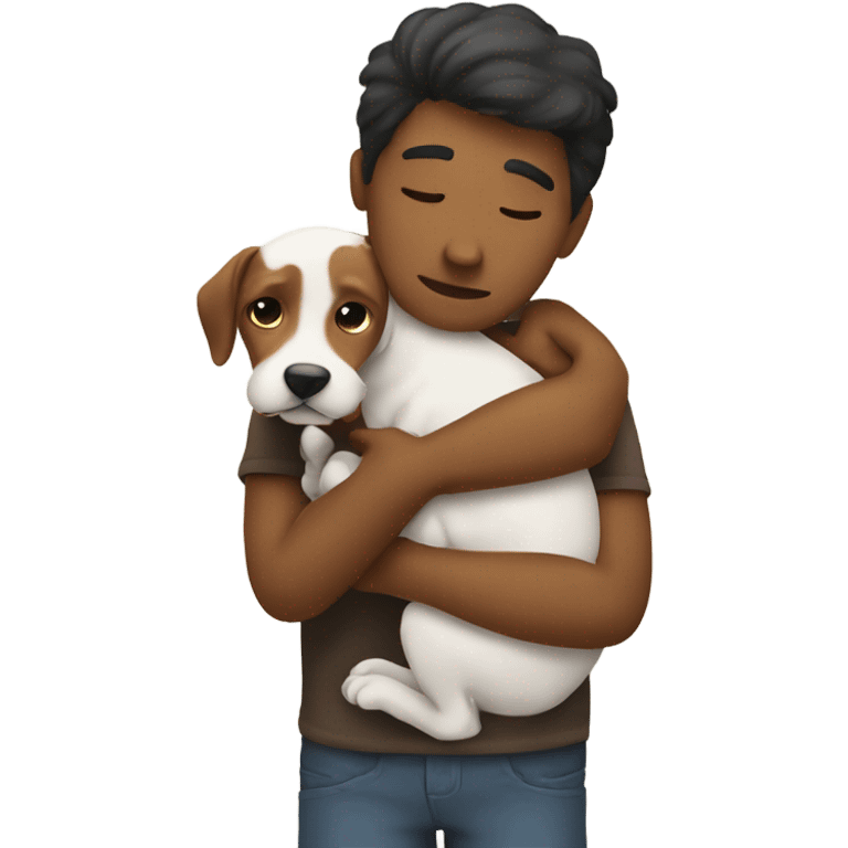 person hugging dog emoji