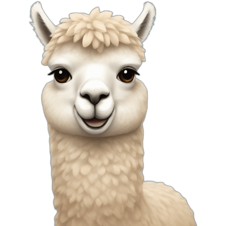 alpaca holding rose emoji