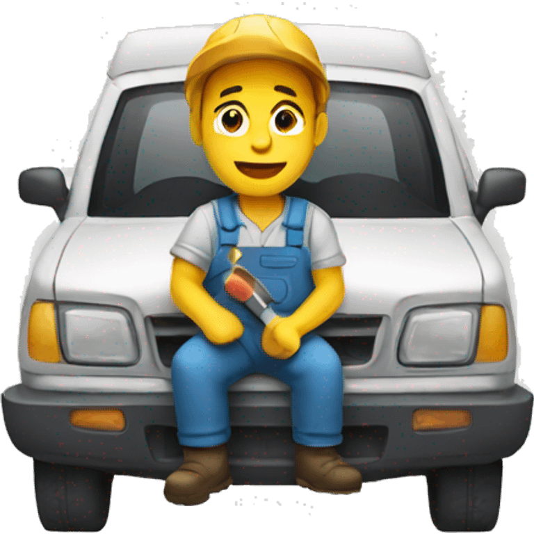 a painter in a car emoji