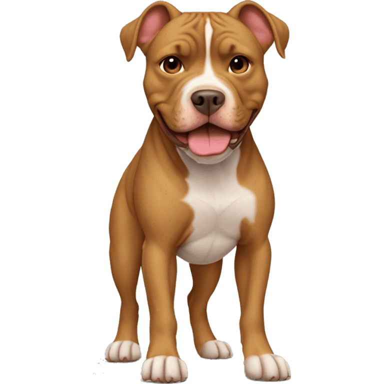 light brown american pitbull terrier with light brown full body emoji