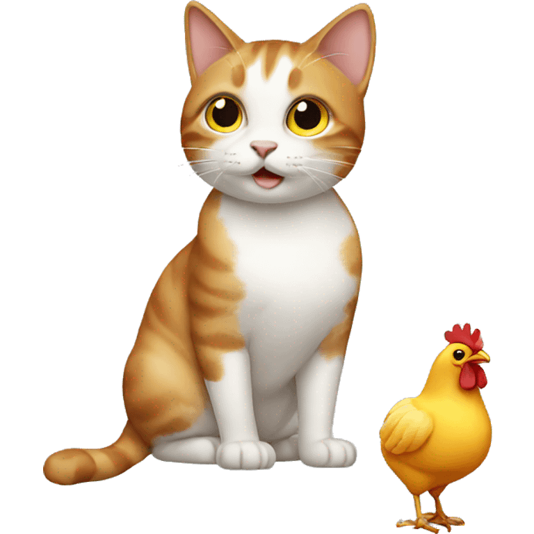 Cat with chicken emoji