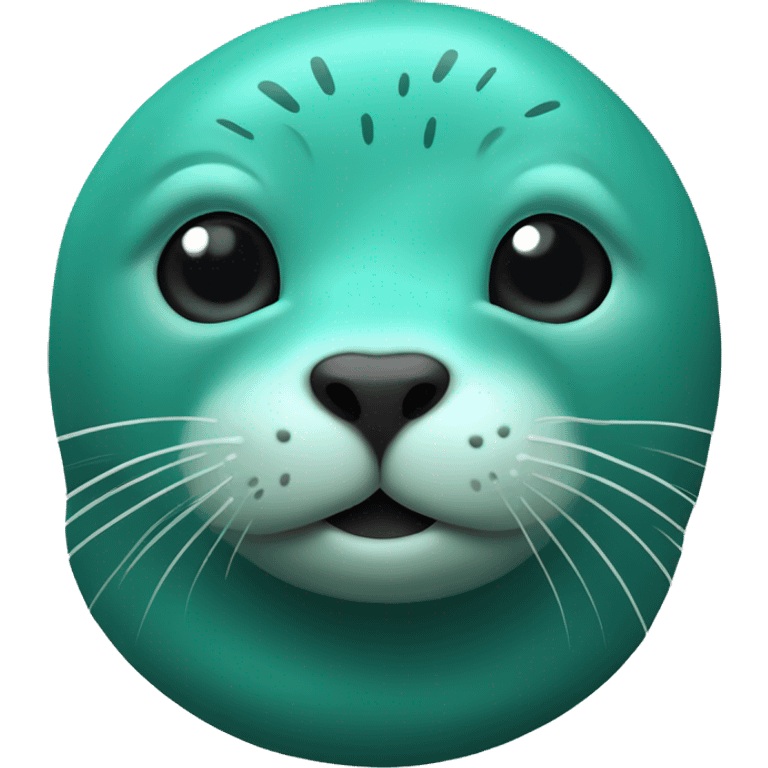 teal-coloured seal in from of boom emoji