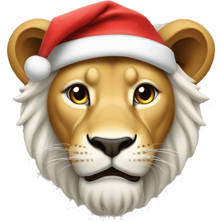 Lion with Santa hat emoji