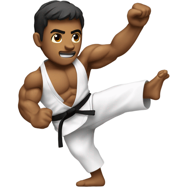 Muscled up karate guy emoji