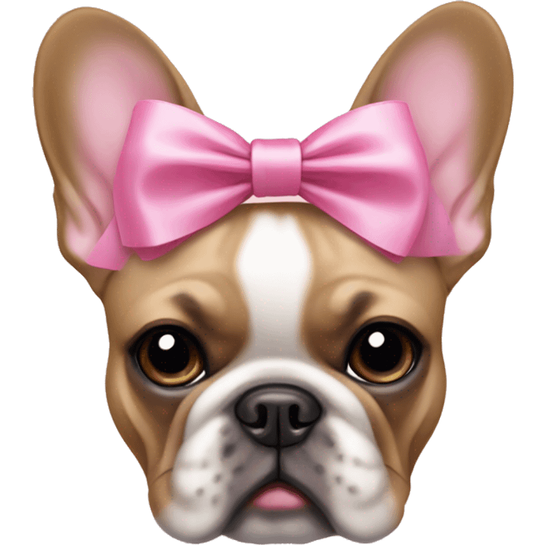 french bulldog with a pink bow emoji