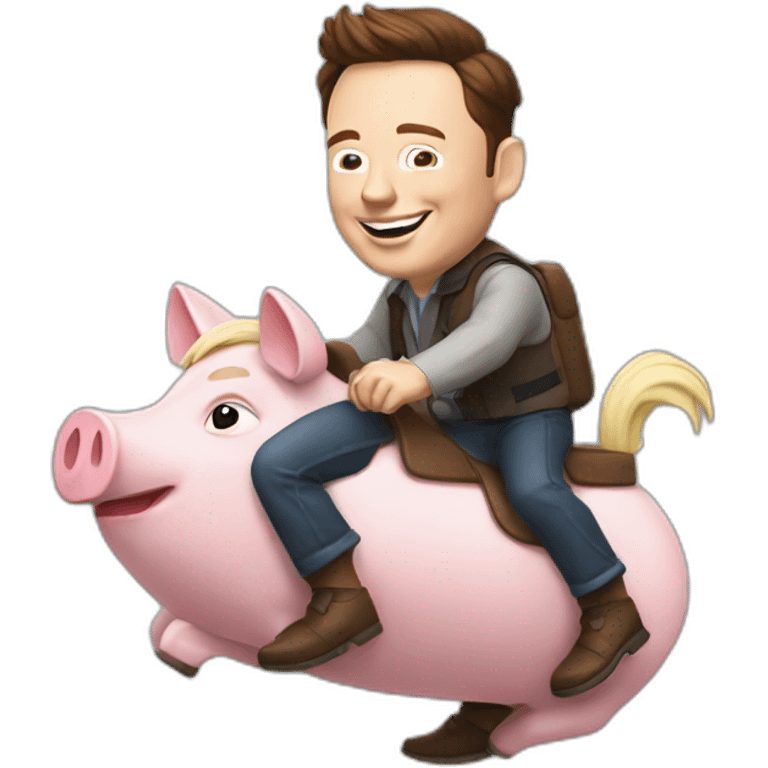 elon musk piggy ride emoji