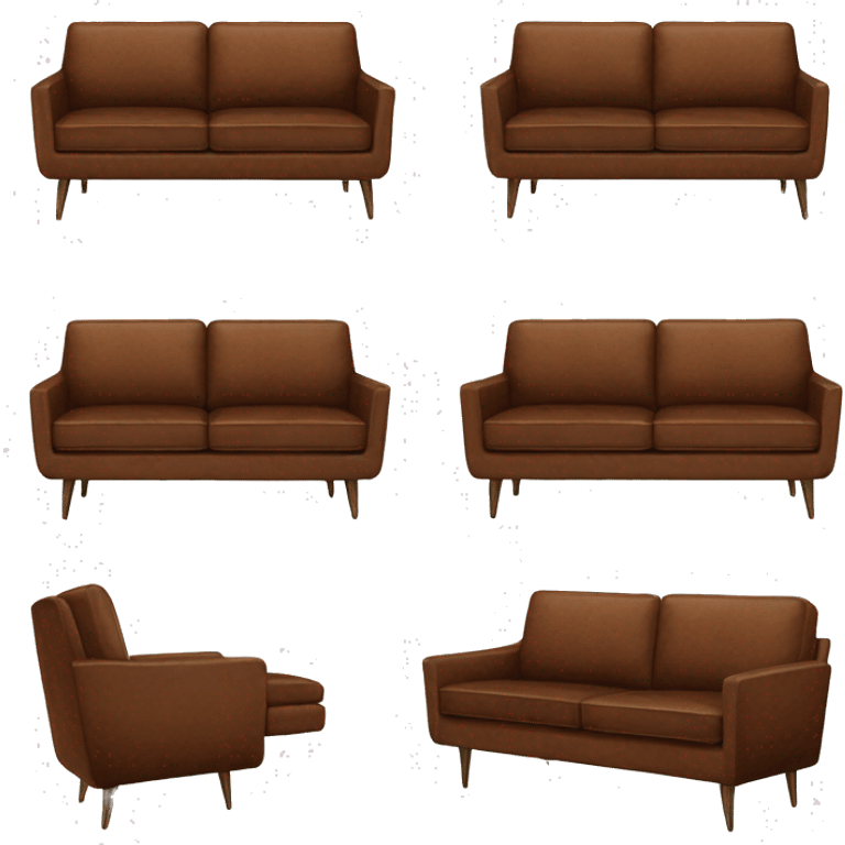 Brown leather mid century-modern couch from WestElm emoji