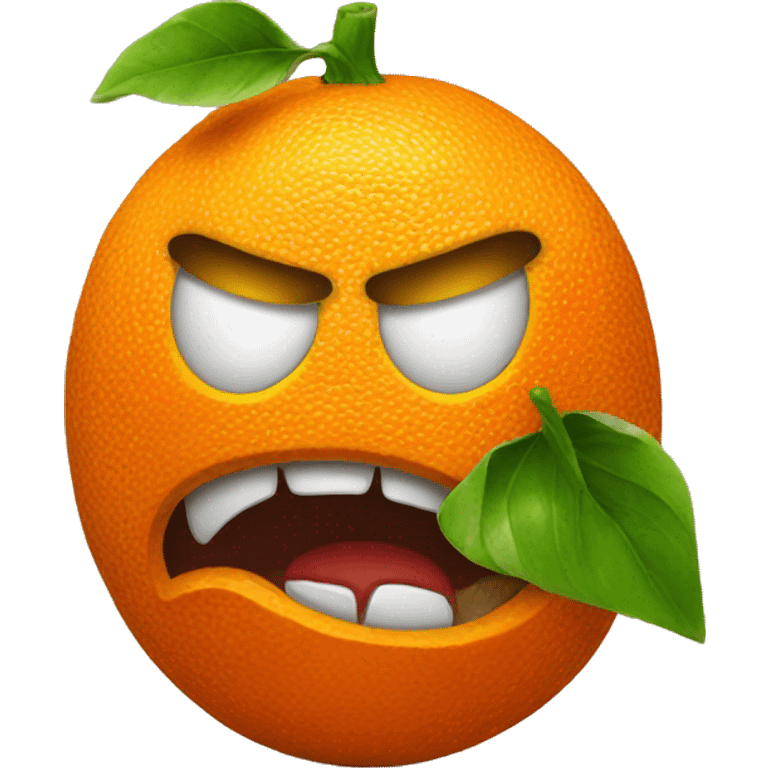 deranged orange emoji