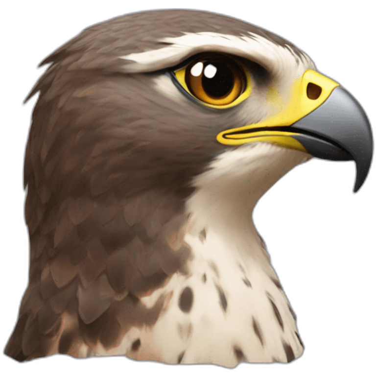 Falcon-on-human-head emoji