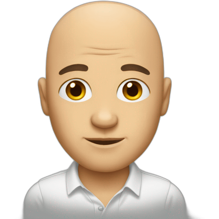 Bald man with shirt emoji