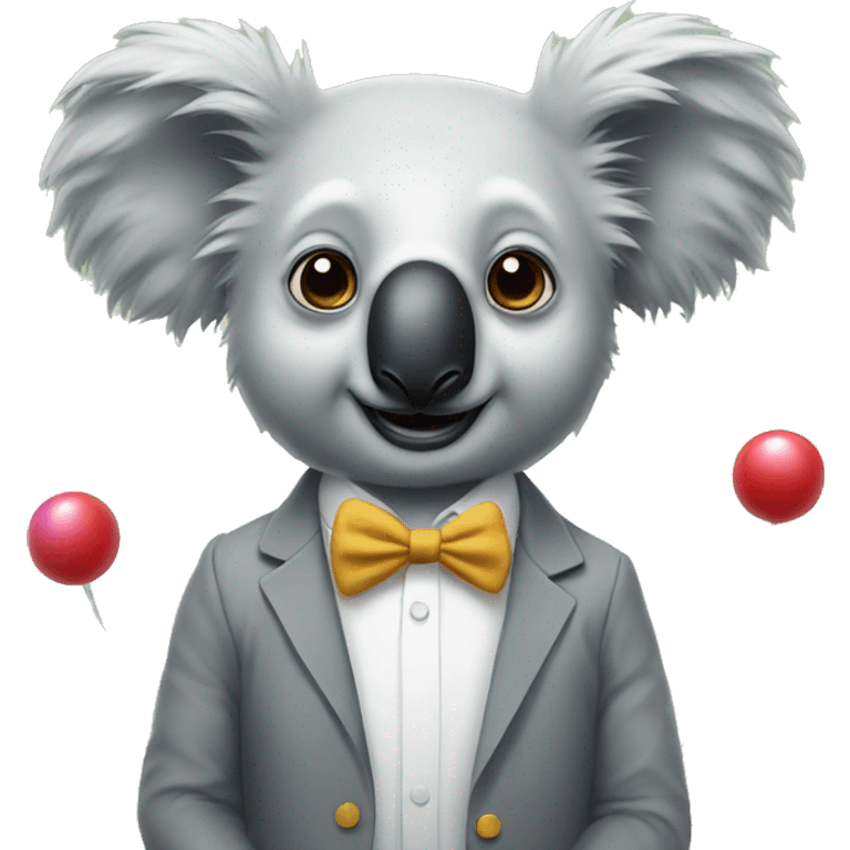 Koala with a clown wig emoji